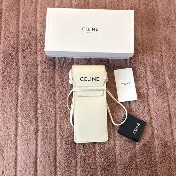 Celine authentic off white leather phone case carrier - Picture 4 of 11